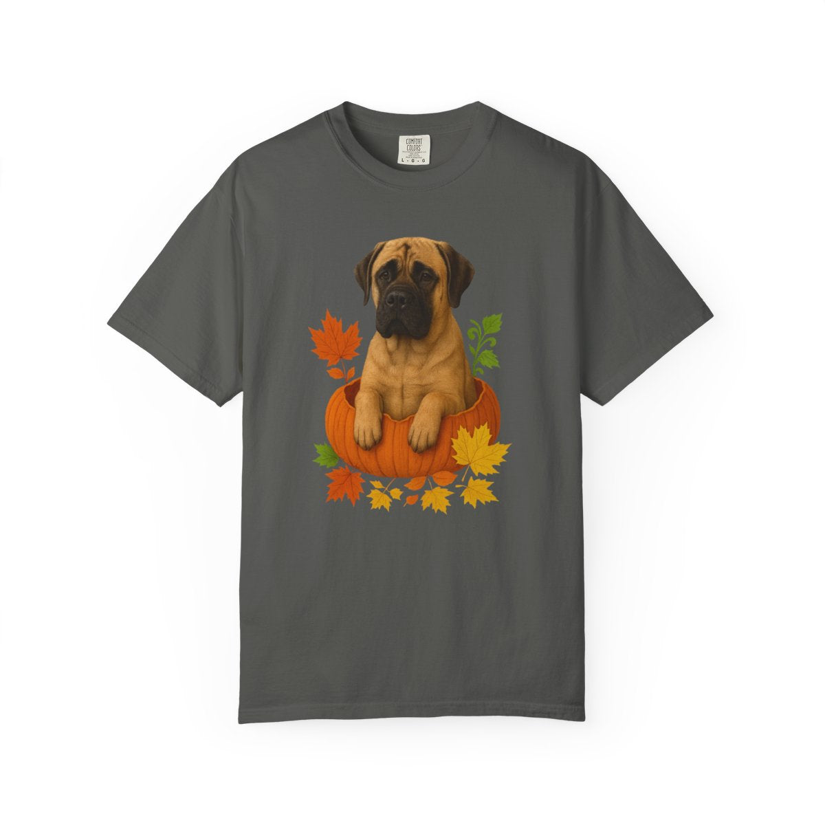 Mastiff in Pumpkin Fall Shirt, Cute Autumn Dog Tee for Mastiff Moms and Big Dog Lovers