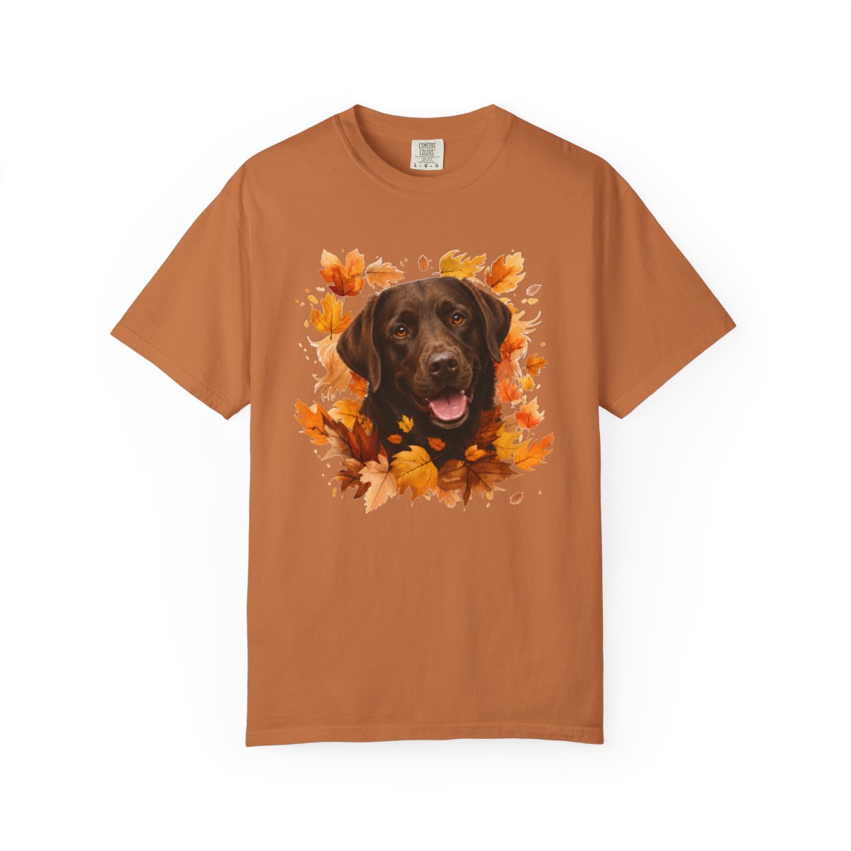 Chocolate Lab Fall Shirt, Autumn Dog Mom Comfort Colors Tee