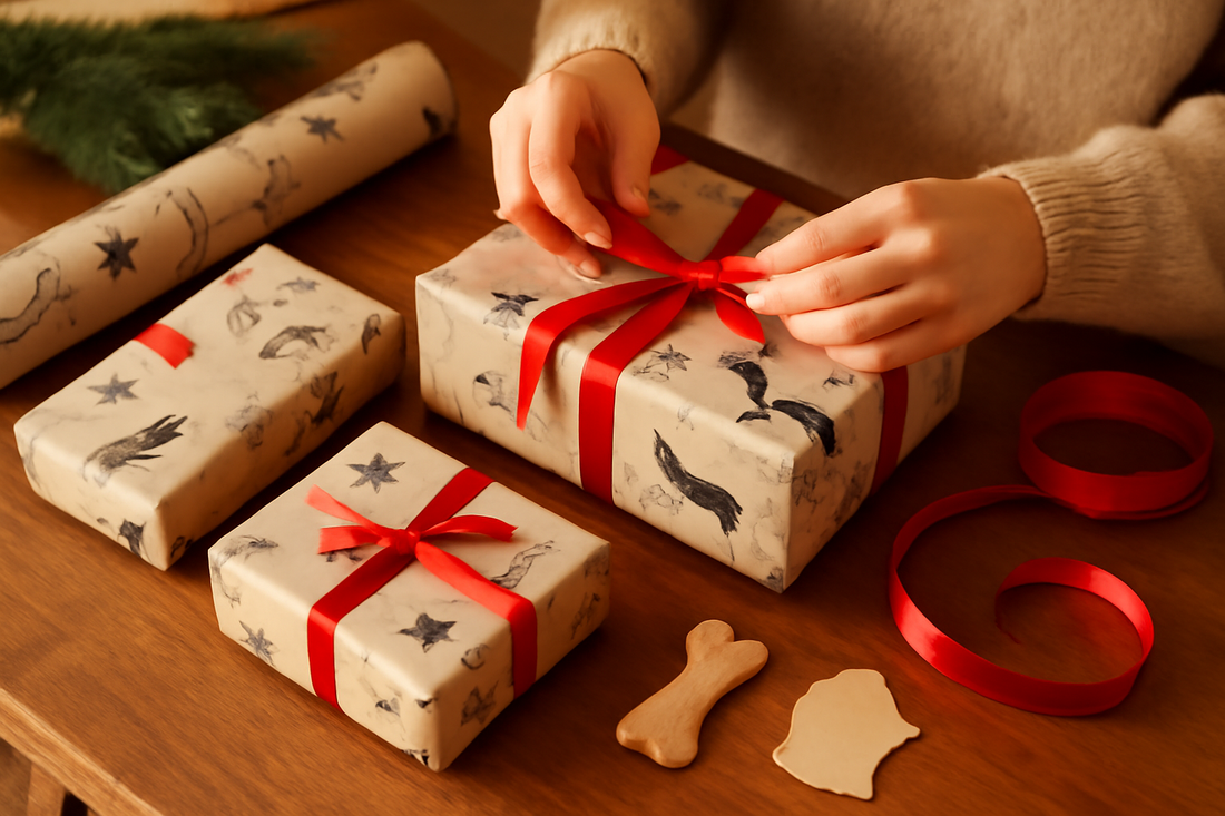 How to Wrap Dog-Themed Holiday Gifts Perfectly
