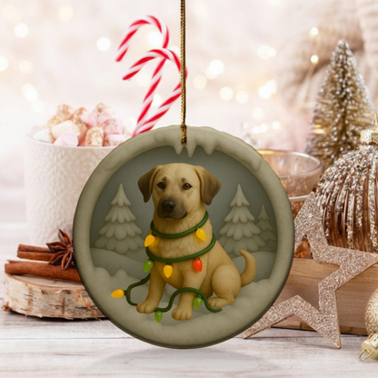 Personalized Anatolian Shepherd Christmas Ornament, Custom Dog with Holiday Lights Keepsake