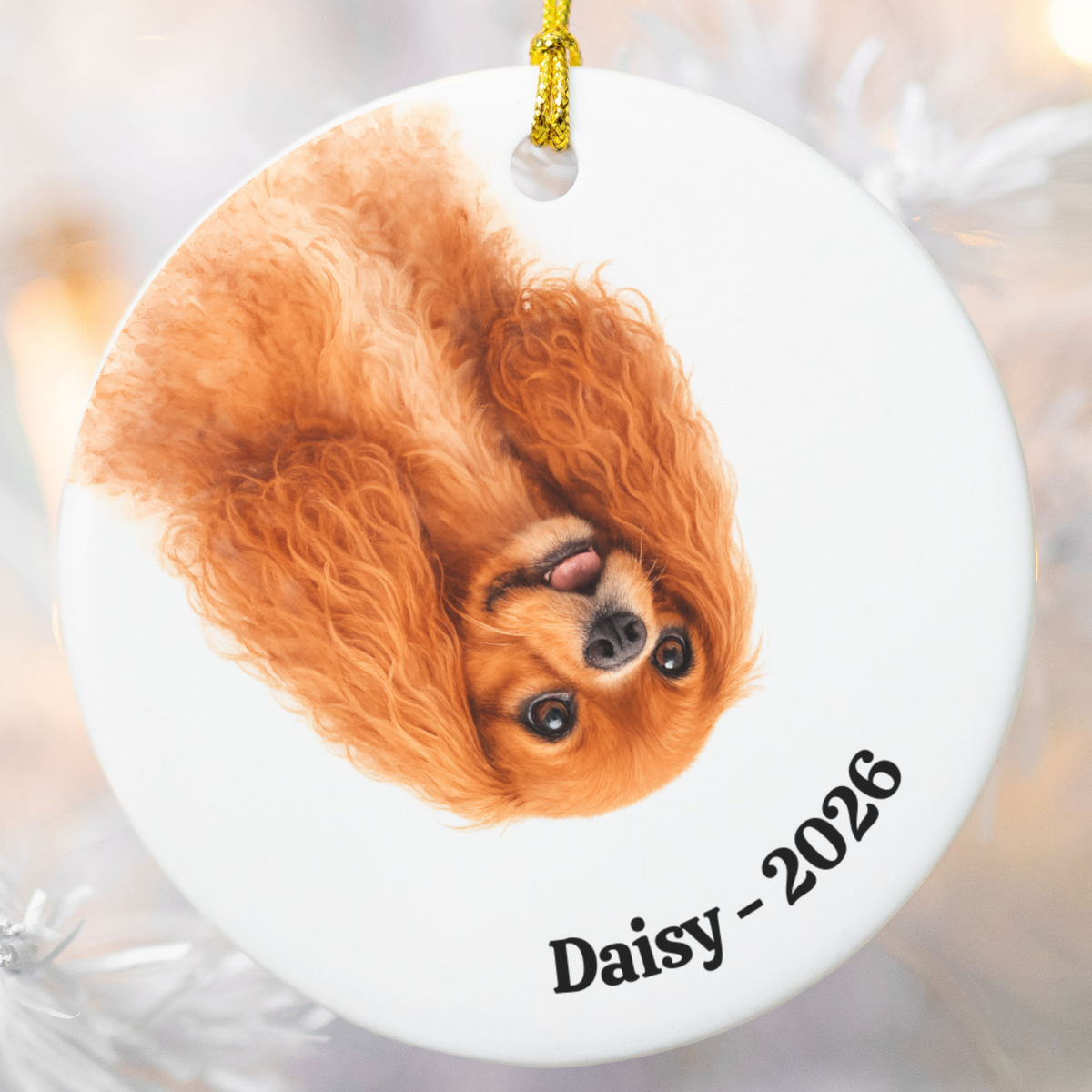 Upside down Personalized Pet Photo Ornament