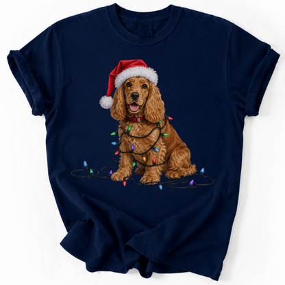Christmas Cocker Spaniel Shirt, Christmas Lights Dog Shirt