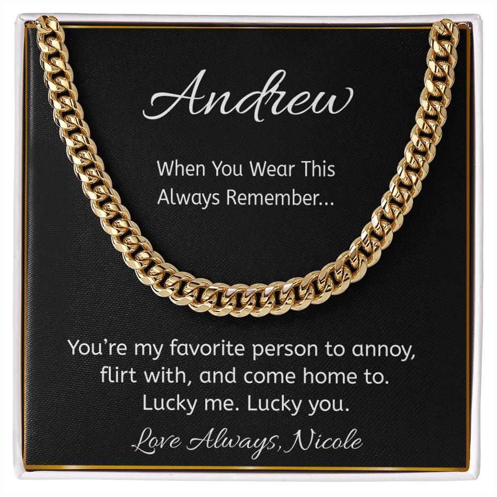 Funny Personalized Message Card Necklace – Flirty Couple Gift