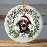Load image into Gallery viewer, Personalized Black Lab Ornament, Custom Dog Christmas Keepsake, Customized Pet Name Ornament, Pet Memorial Ornament, Custom Dog Keepsake
