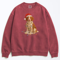 Load image into Gallery viewer, Brittany Spaniel Christmas Gift, Dog Lover Holiday Sweatshirt, Cozy Winter Apparel, Festive Puppy Design, Santa Hat Sweater
