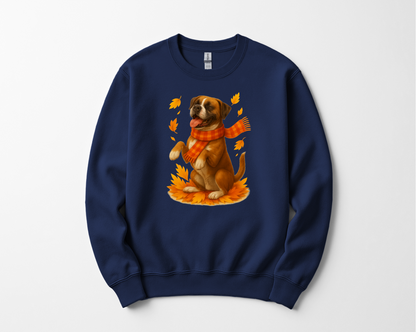 Boxer Sweater, Dog Lover Fall Apparel, Cozy Autumn Gift, Cute Pet T-shirt, Autumn Dog Fashion