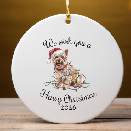 Christmas Cairn Terrier Ornament, Cairn Terrier Mom, Christmas Lights Dog Keepsake, Christmas Dog, Gift For Dog Lover, Cairn Terrier