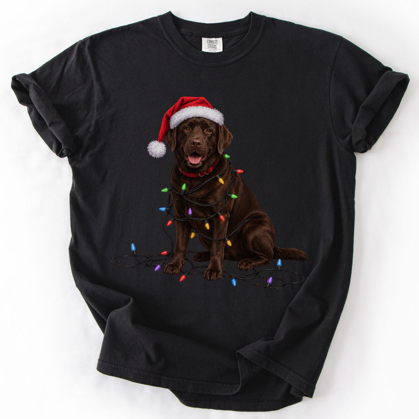 Chocolate Labrador Christmas Lights Shirt