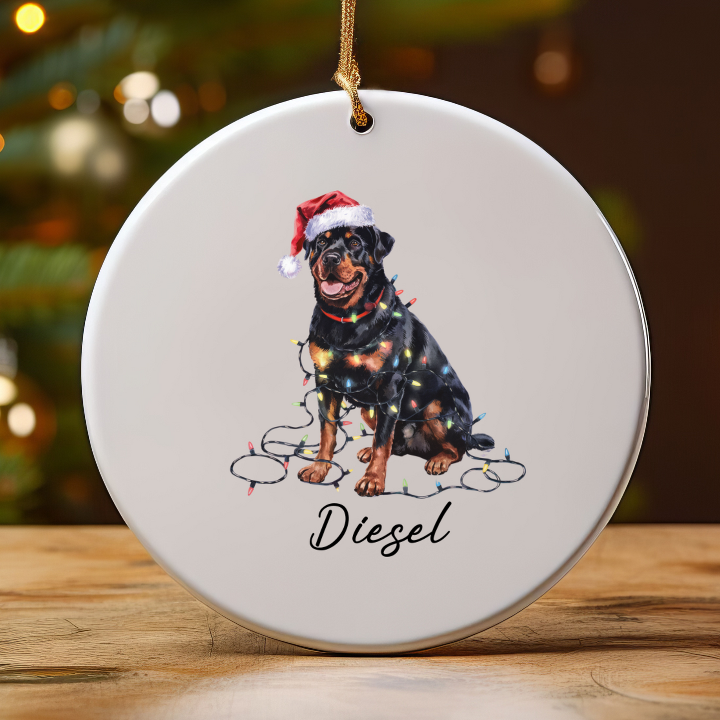 Rottweiler Ornament, Custom Dog Lover Gift