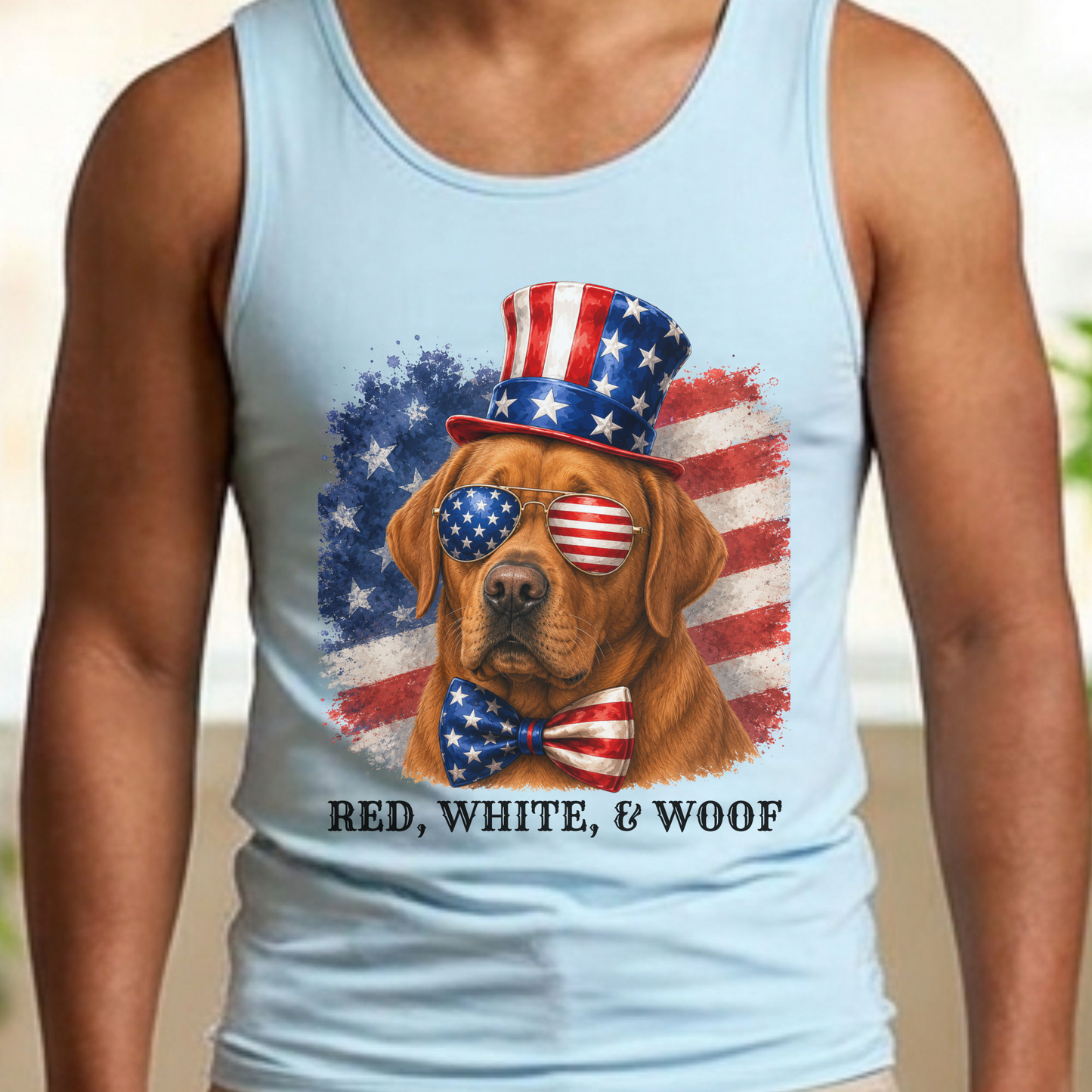 Patriotic Fox Red Lab Tank Top