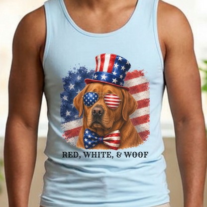Patriotic Fox Red Lab Tank Top