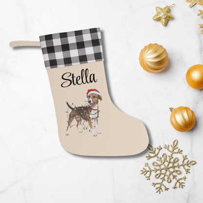 Personalized Smooth Fox Terrier Christmas Stocking, Holiday Decor Gift for Pet Lovers