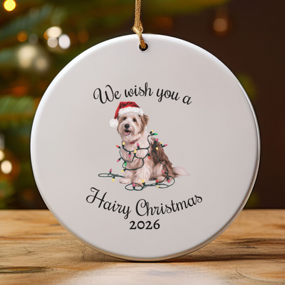 Christmas Coton De Tulear Ornament, Christmas Lights Dog Keepsake