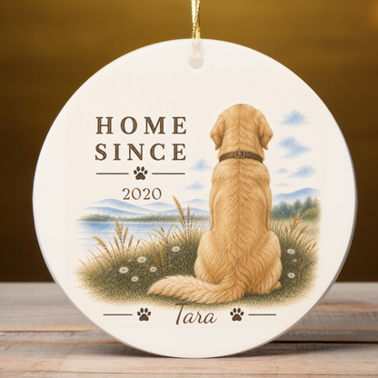 Personalized Golden Retriever Ornament, Double Sided Gotcha Day Gift, Custom Dog Keepsake
