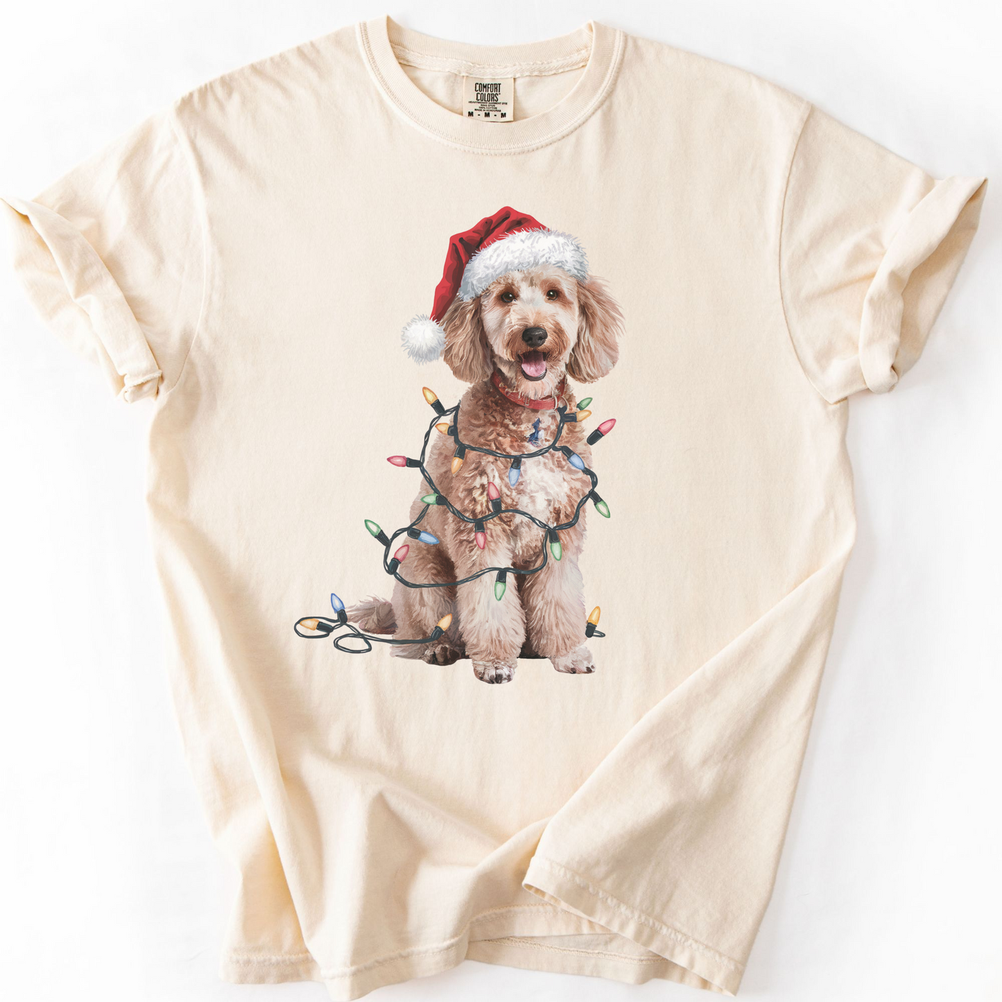 Christmas Poodle Shirt, Christmas Lights Dog Tee, Christmas Dog Tee, Poodle Mom Tshirt, Gift for Dog Lover, Poodle