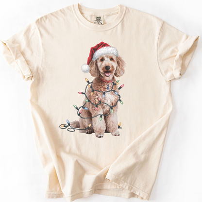 Christmas Poodle Shirt, Christmas Lights Dog Tee, Christmas Dog Tee, Poodle Mom Tshirt, Gift for Dog Lover, Poodle