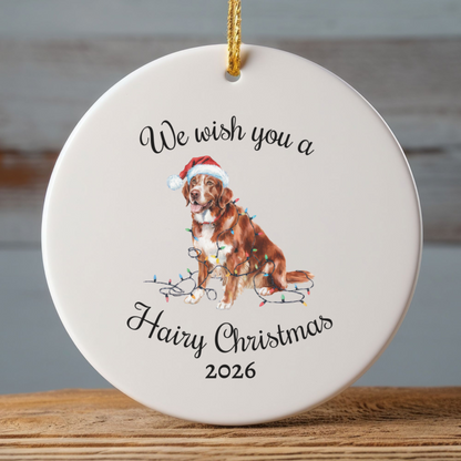 Christmas Nova Scotia Duck Tolling Retriever Ornament, Christmas Lights Dog Keepsake