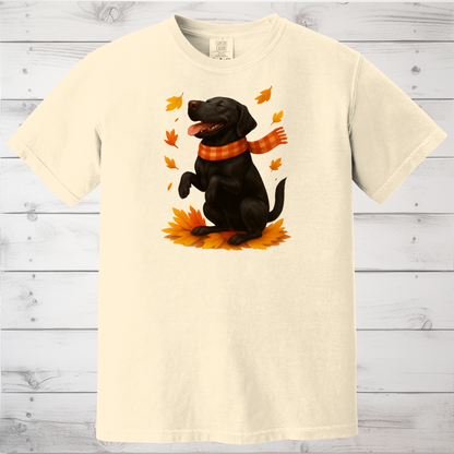 Black Labrador Autumn Sweatshirt, Cute Fall Dog Shirt, Dog Lovers Gift, Cozy Dog Sweater, Labrador in Leaves, Gift For Pet Moms