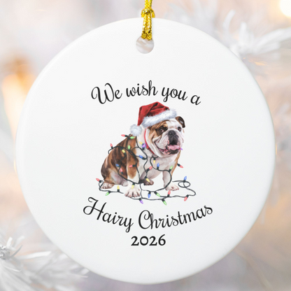 Christmas Bulldog Ornament, Bulldog Mom, Christmas Lights Dog Keepsake, Christmas Dog, Gift For Dog Lover, Bulldog