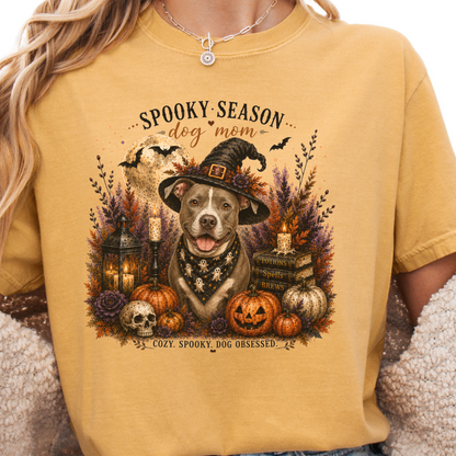 Pit Bull Spooky Season Dog Mom Halloween Shirt