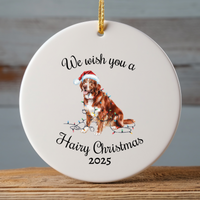 Load image into Gallery viewer, Christmas Nova Scotia Duck Tolling Retriever Ornament, Christmas Lights Dog Keepsake
