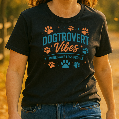 Funny Dogtrovert Vibes Retro Dog Lover Shirt