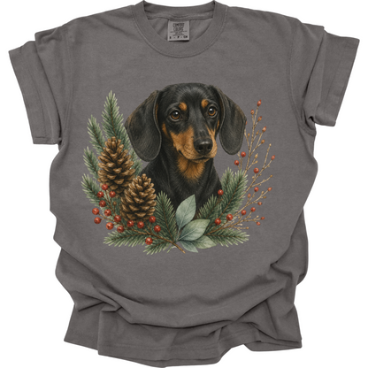 Black and Tan Dachshund Christmas Shirt, Winter Dog Mom Tee, Dachshund Lover Gift