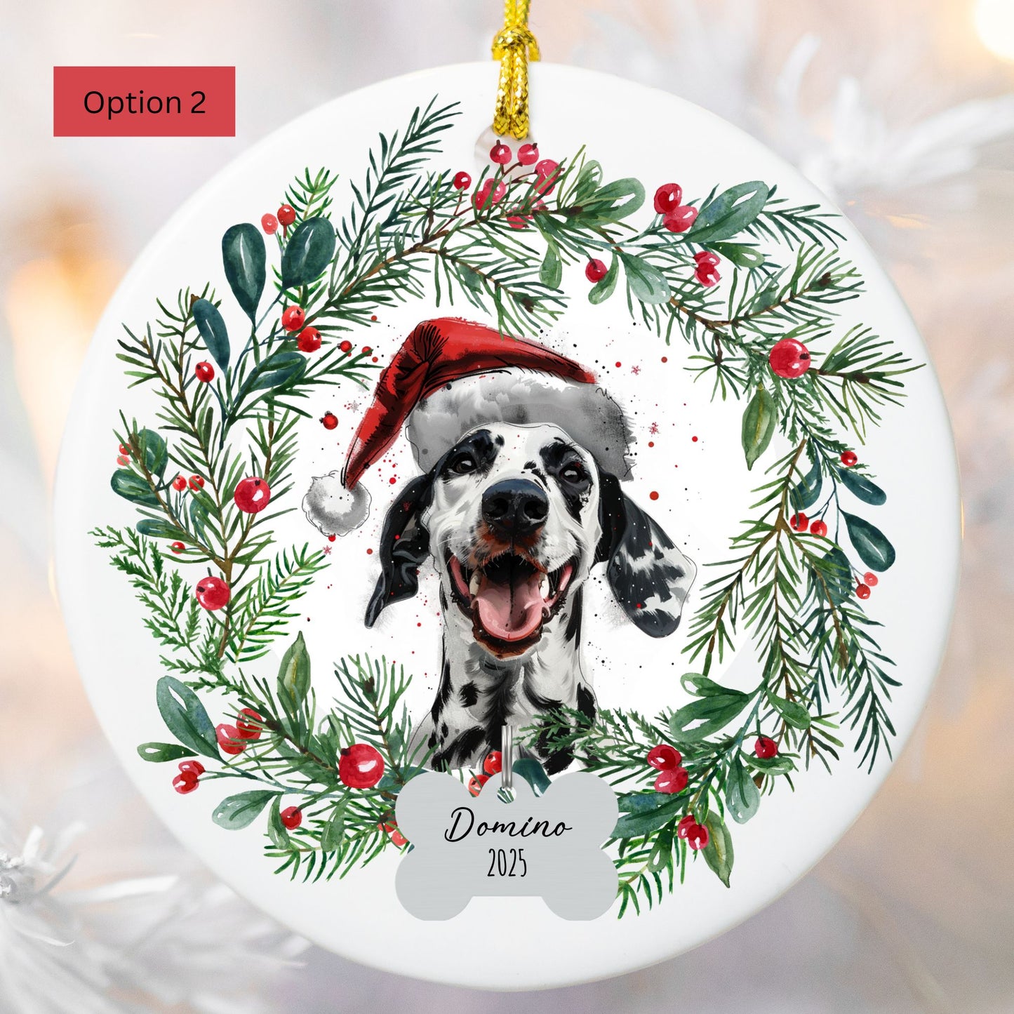 Personalized Dalmatian Christmas Ornament