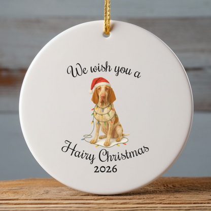 Bracco Italiano Ornament, Personalized Christmas Dog Keepsake, Holiday Pet Lover Gift, Ceramic Holiday Decoration, Custom Date