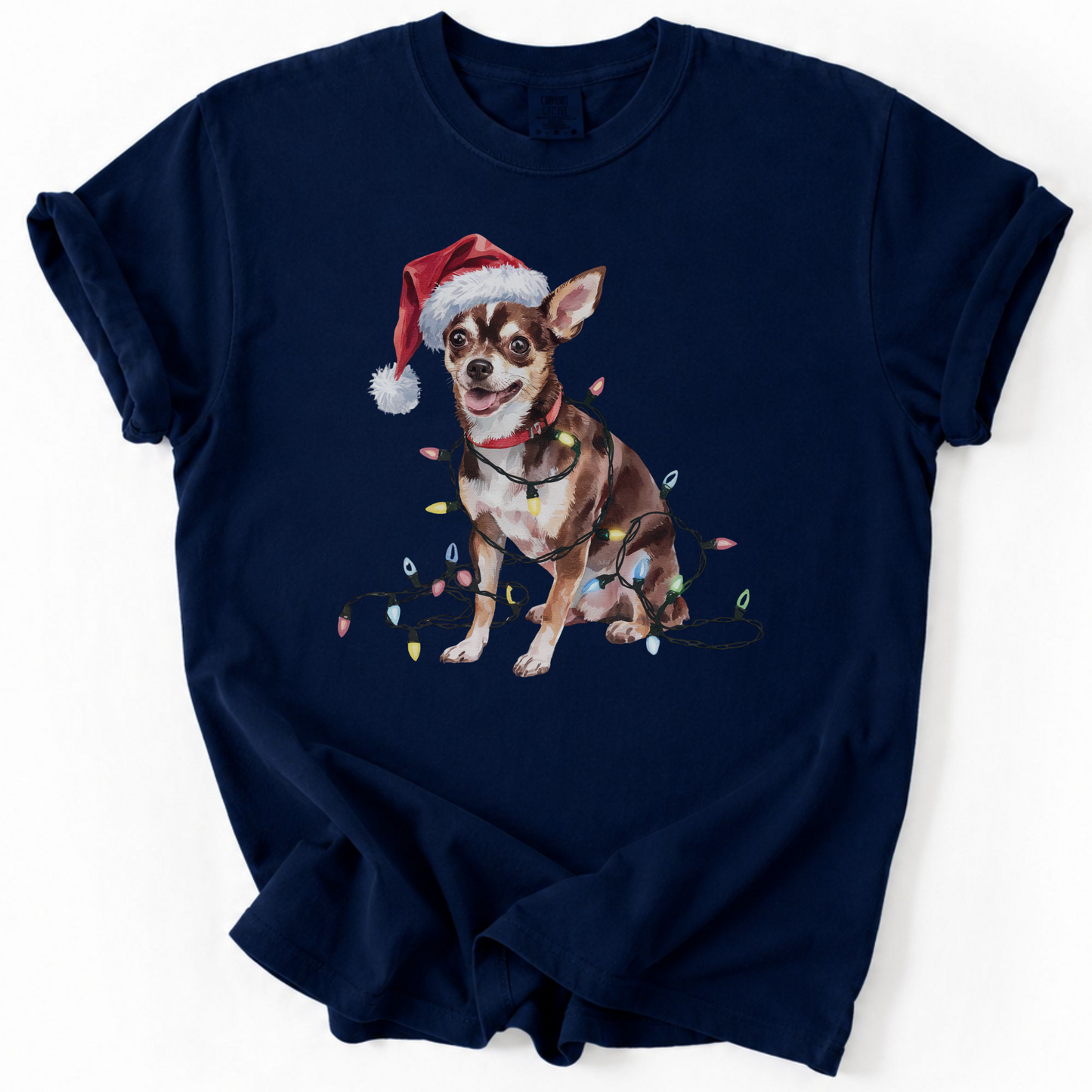 Christmas Chihuahua Shirt, Christmas Lights Dog Tee, Christmas Dog Tee, Chihuahua Mom Tshirt, Gift for Dog Lover, Chihuahua