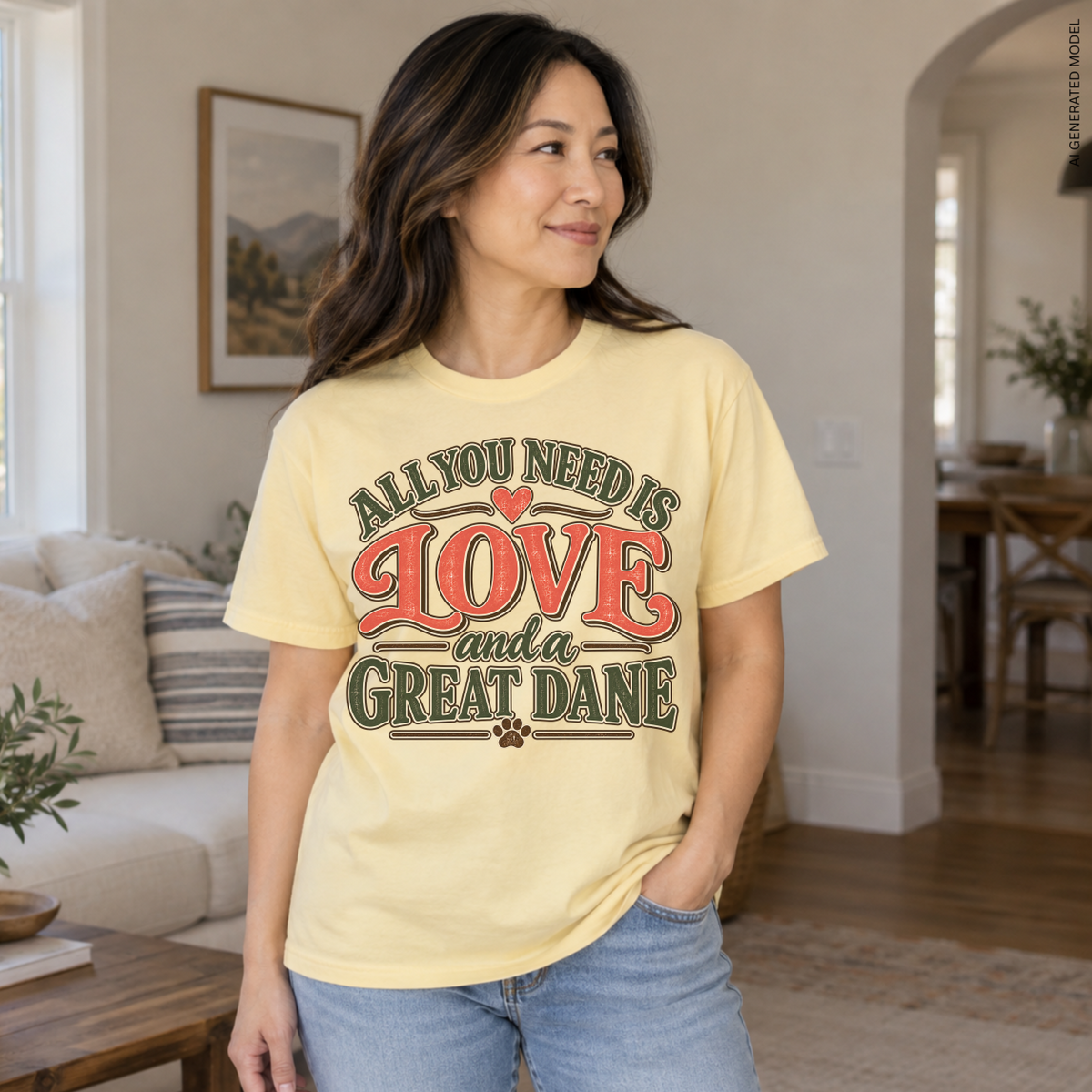 Great Dane Shirt, All You Need Is Love and a Great Dane
