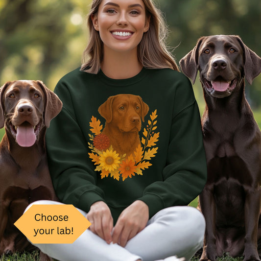 Autumn Lab Lovers Sweatshirt, Labrador Retriever Shirt, Gift for Lab Mom