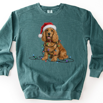 Cocker Spaniel Christmas Lights Sweatshirt