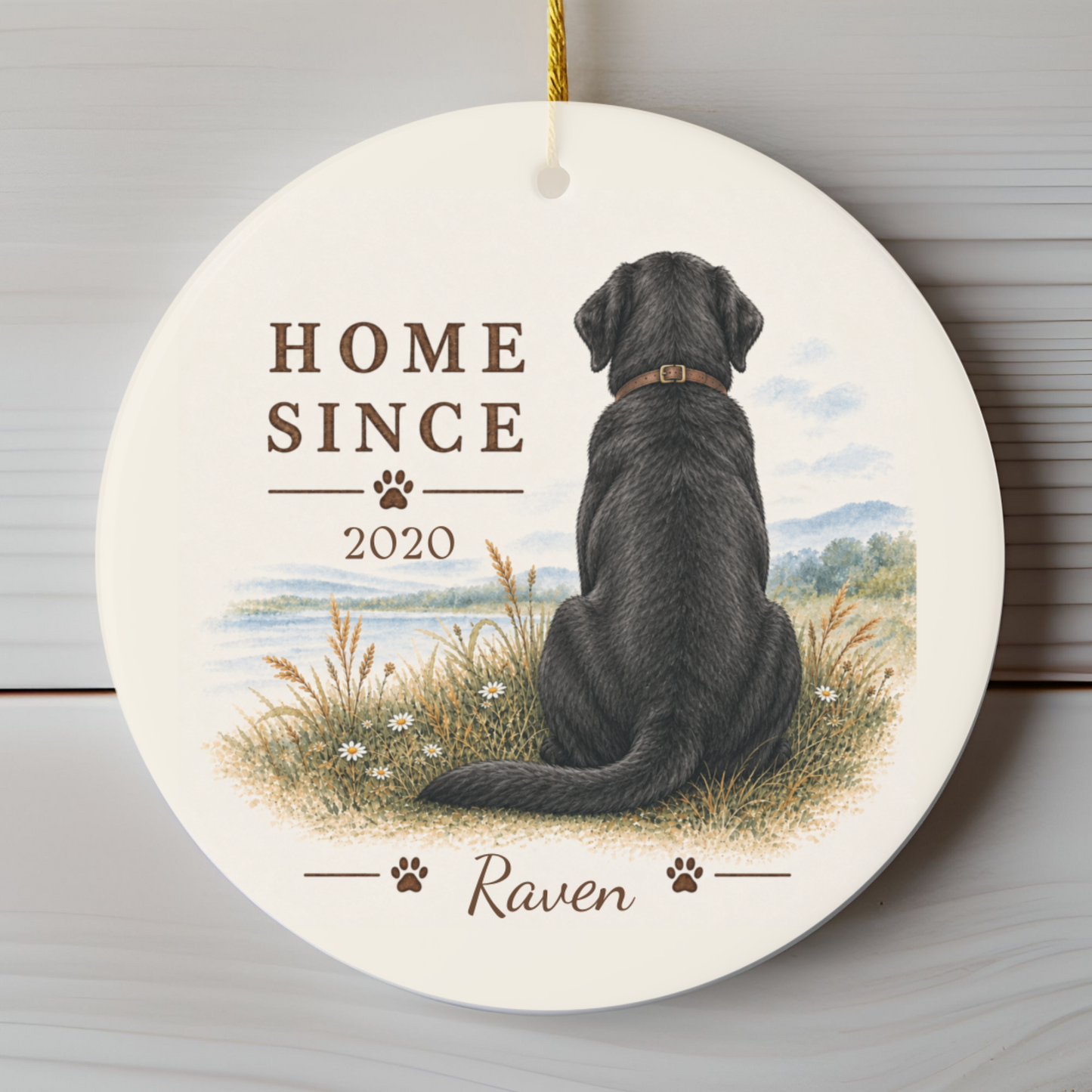 Personalized Black Lab Ornament, Double Sided Labrador Gotcha Day Gift, Custom Dog Keepsake