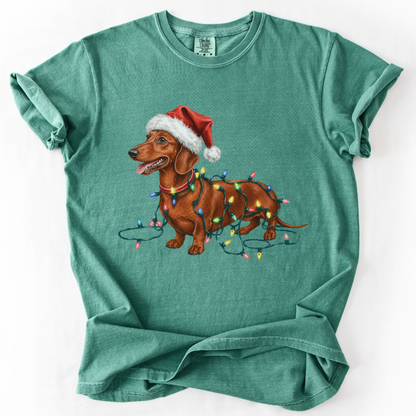 Red Dachshund Christmas Lights Shirt