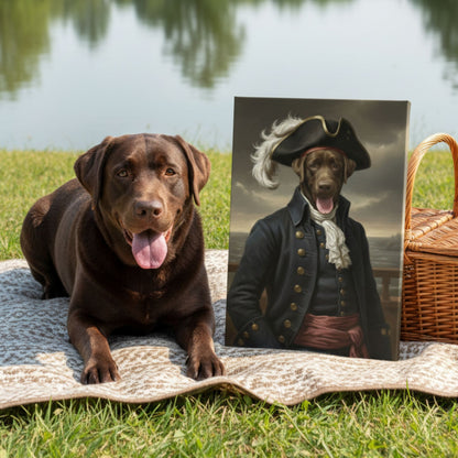 Custom Pet Pirate Portrait, Personalized Renaissance Dog or Cat Canvas