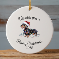 Load image into Gallery viewer, Christmas Dachshund Ornament, Christmas Lights Dog Keepsake
