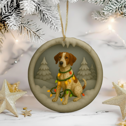 Personalized English Pointer Christmas 3D Clay-Style Dog Keepsake