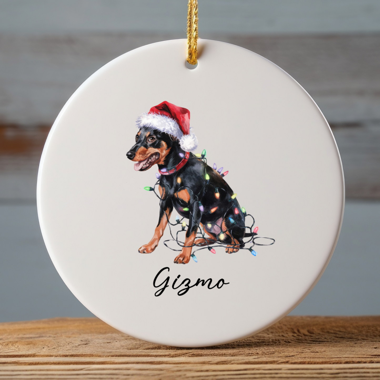 Miniature Pinscher Ornament, Personalized Dog Keepsake