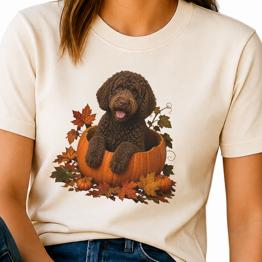 Brown Portuguese Water Dog Pumpkin Shirt