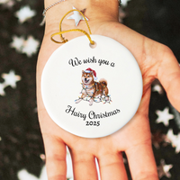Load image into Gallery viewer, Christmas Red Shiba Inu Ornament, Christmas Lights Dog Keepsake
