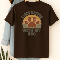 Load image into Gallery viewer, Life’s Better With My Dog Retro Paw Print Shirt
