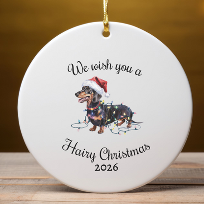 Christmas Dachshund Ornament, Christmas Lights Dog Keepsake