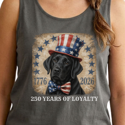 Black Lab Patriotic Tank Top 250 Years of Loyalty