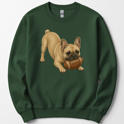 French Bulldog Football Sweatshirt Dog Lover Game Day Crewneck Frenchie Mom Gift