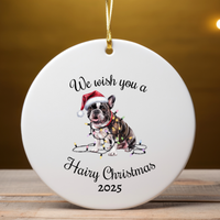 Load image into Gallery viewer, Christmas French Bulldog Ornament, Christmas Lights Dog Keepsake
