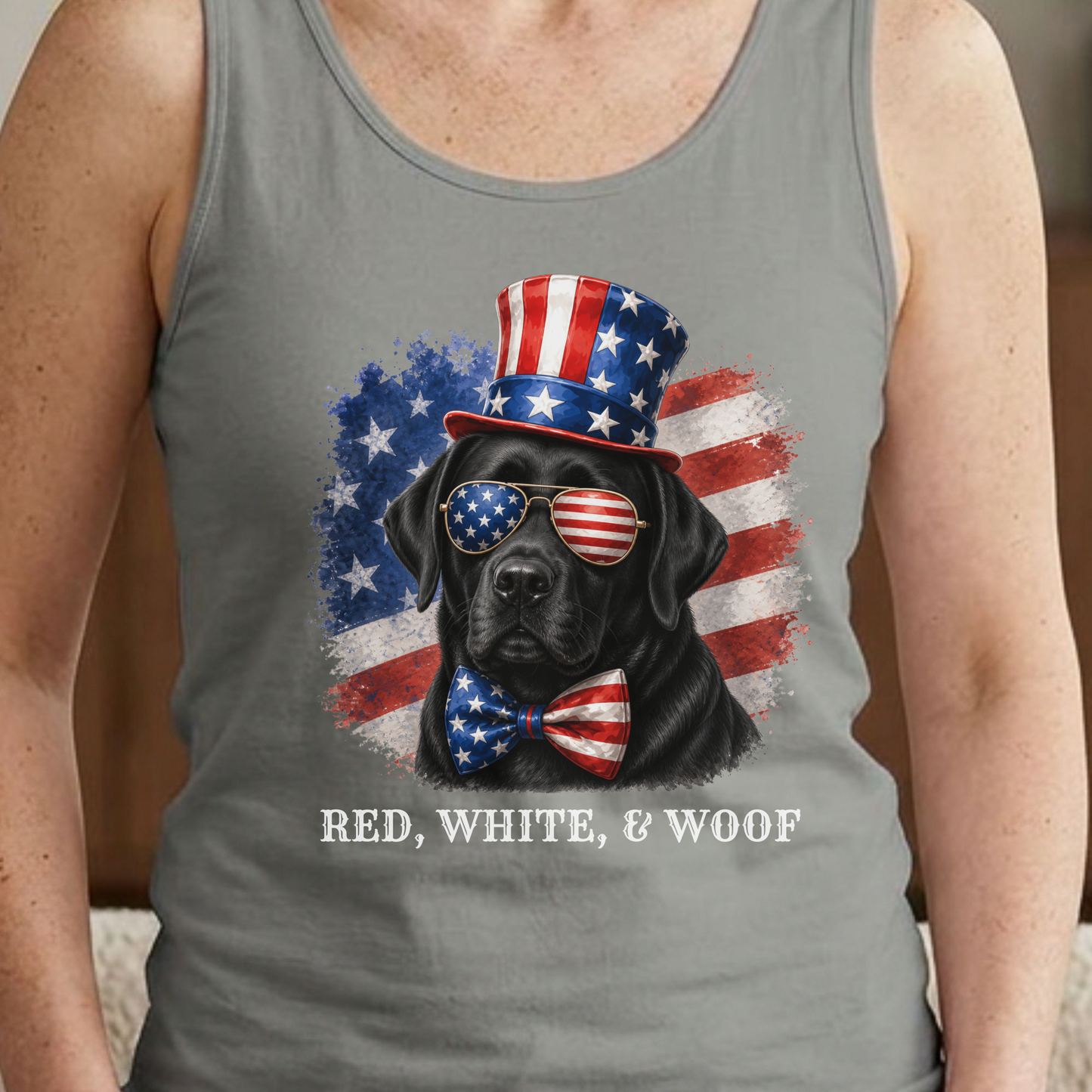 Patriotic Black Lab Tank Top