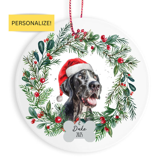 Personalized Great Dane Christmas Ornament