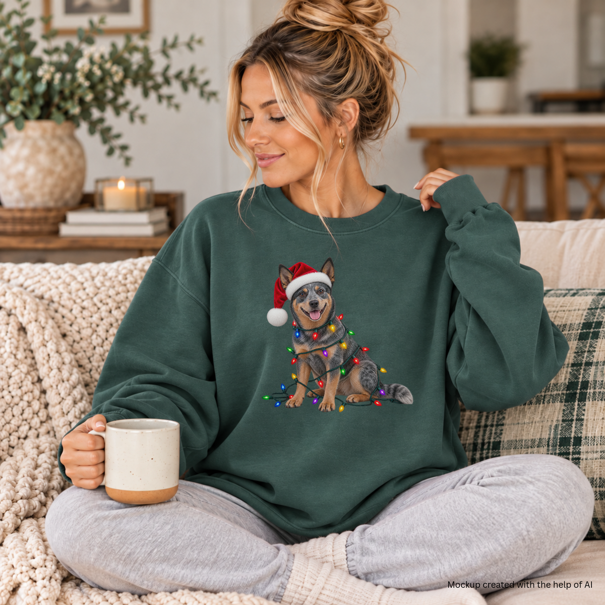 Australian Cattle Dog Christmas Sweatshirt, Blue Heeler Holiday Crewneck, Festive Dog Lover Gift