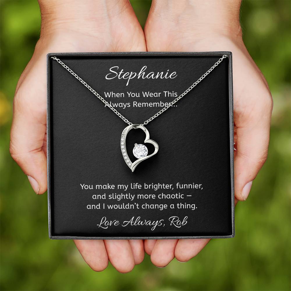 Personalized Heart Necklace with Message Card